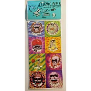 Vintage Slam Caps Milk caps Poison New Old Stock in Package 8 in pack ST20Sku3